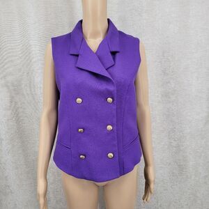Alanni By Donnybrook Vintage Wool Purple Double-Breasted Women's Vest